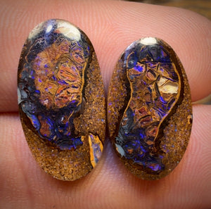 15.1cts - Tribal Queensland Boulder Opal Pair