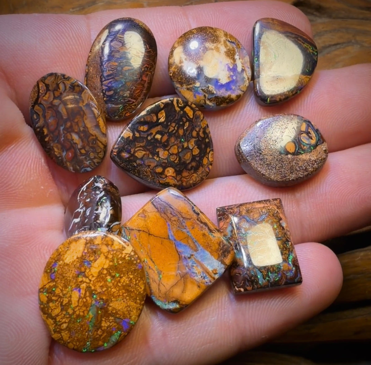 122.7cts - 10x Australian Tribal Boulder Opal’s. Wholesale Dealer’s Parcel