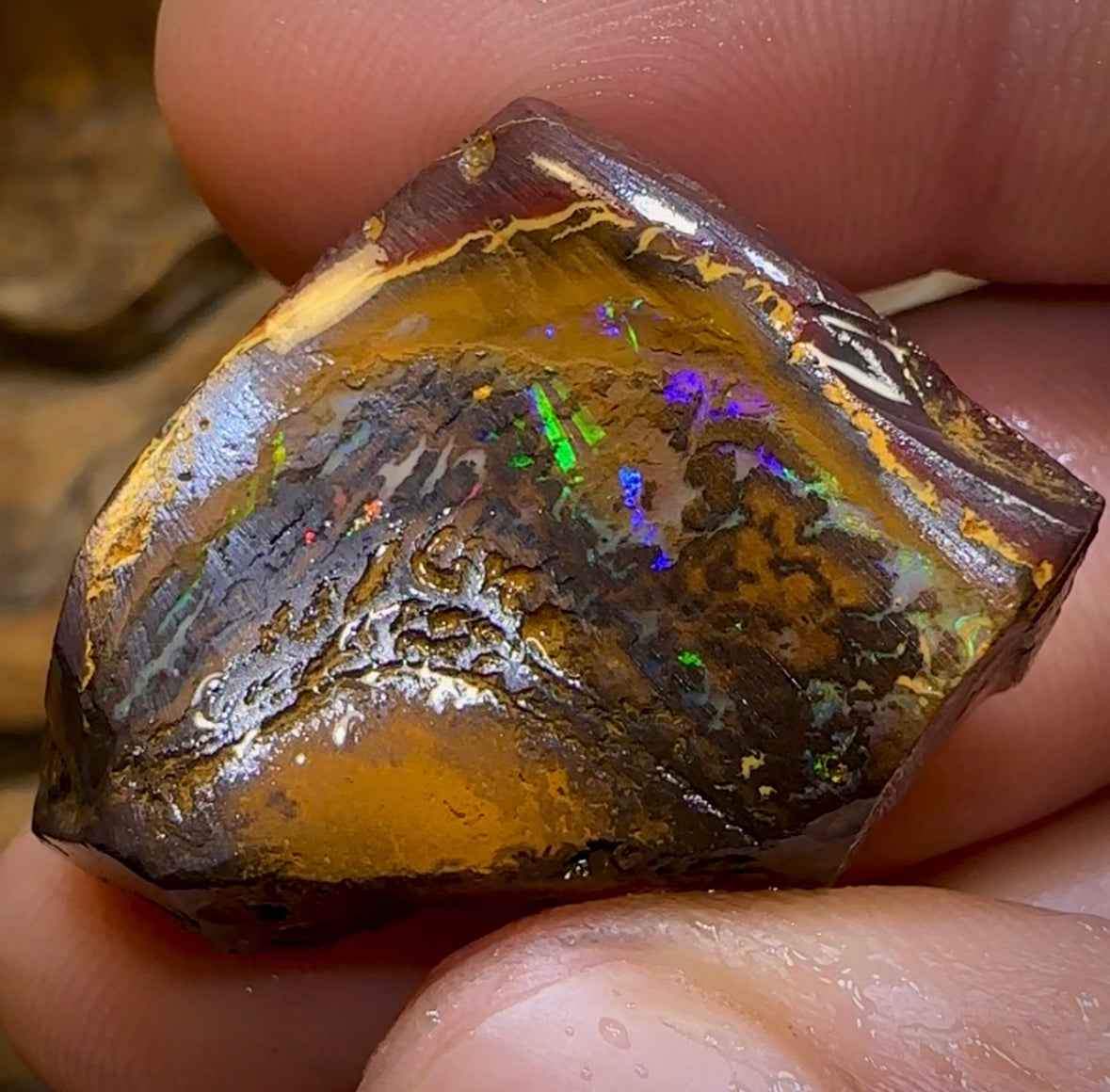 76.5cts - Yowah Nut Rub Piece. Australian Opal - Opal Whisperers