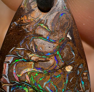 28 x 16mm - Drilled Australian Boulder Opal Necklace. Tribal