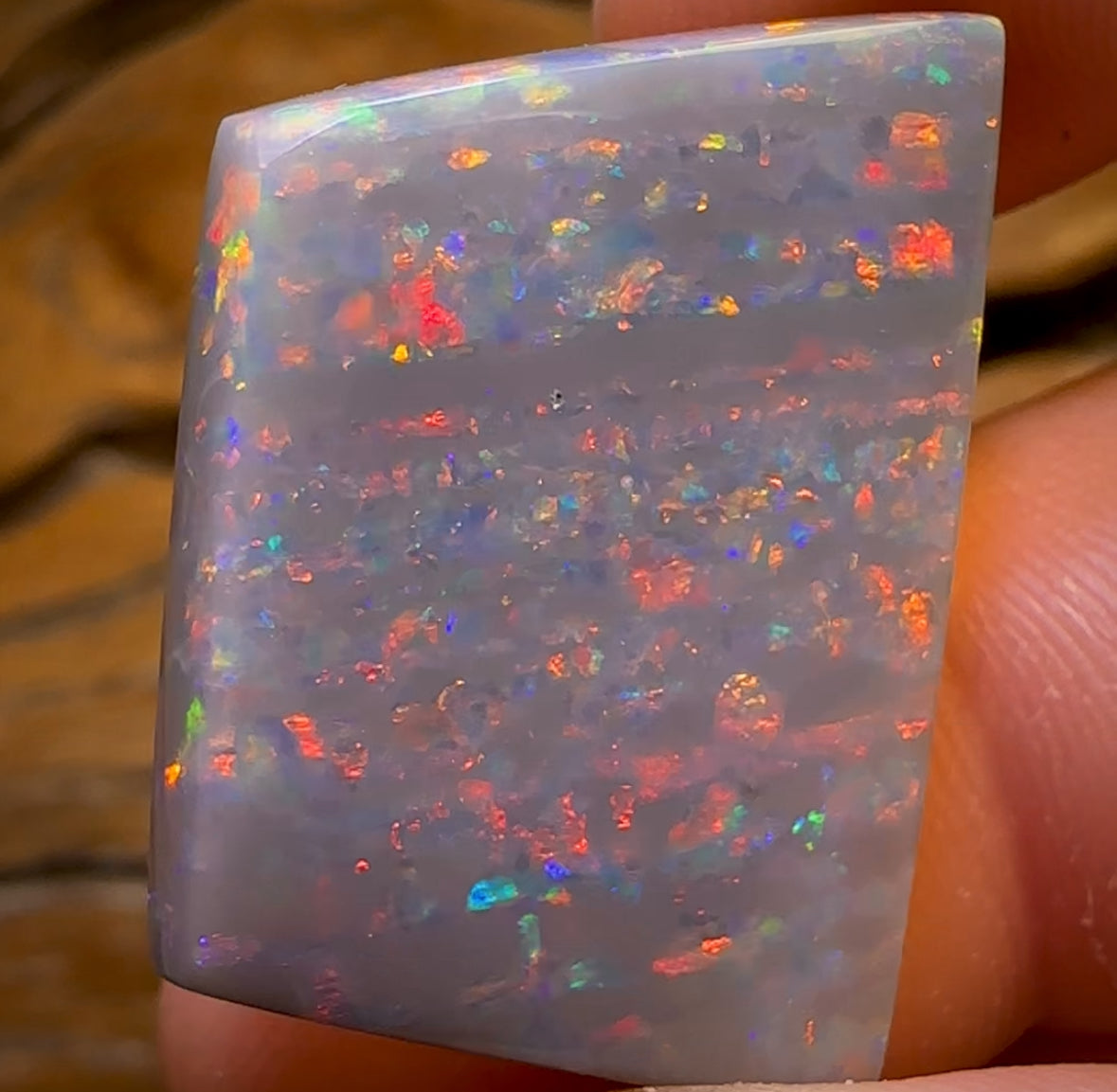 29.3cts  - ‘Red Light / Green Light’ Extremely Rare South Australian Dark Opal from Mintabie