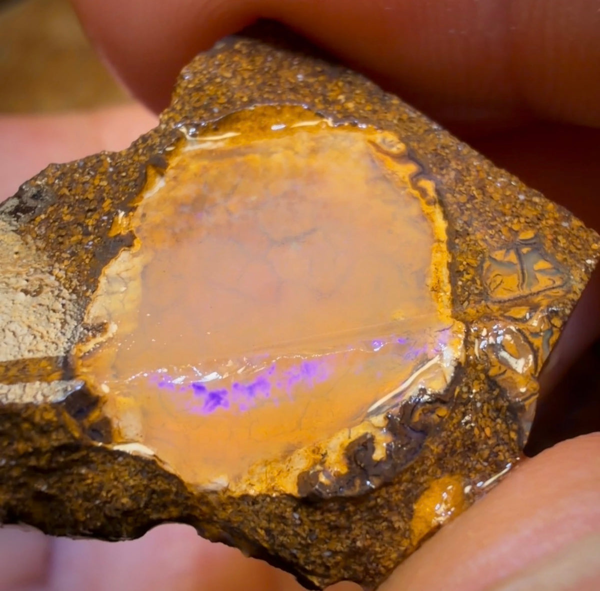 🔒108 carats - Lot de 3 opales brutes rares Yowah Nut Crystal Centre. Opale boulder australienne