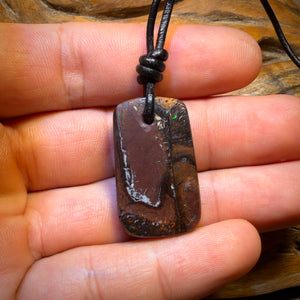 30 x 18mm - Drilled Tribal Queensland Boulder Opal Necklace