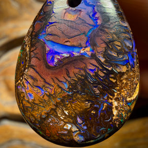 31 x 22mm - Drilled Tribal Queensland Boulder Opal Necklace