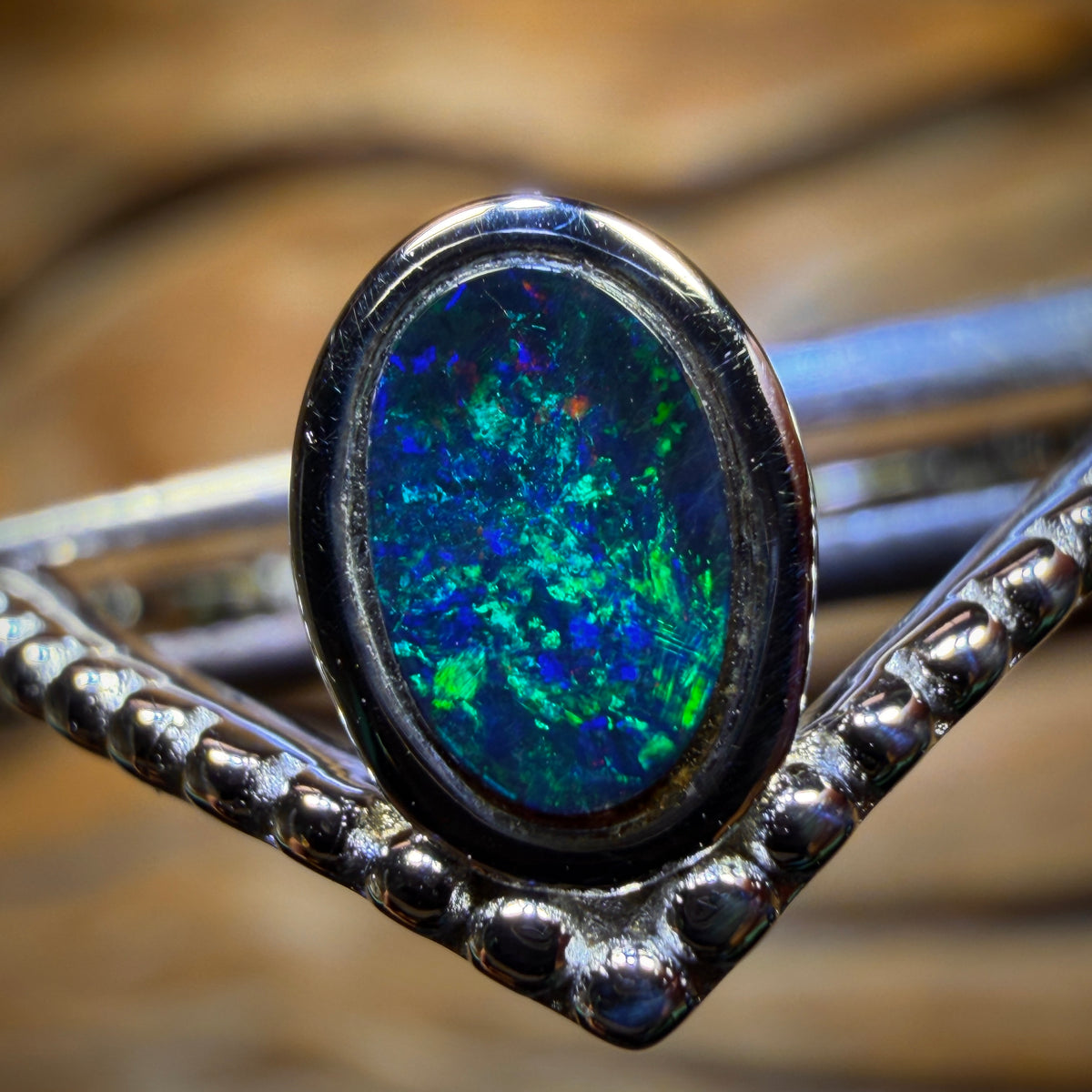 Sterling Silver - Queensland Boulder Opal Doublet Ring