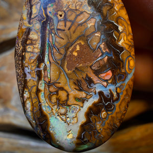 35 x 22mm - Drilled Tribal Queensland Boulder Opal Necklace