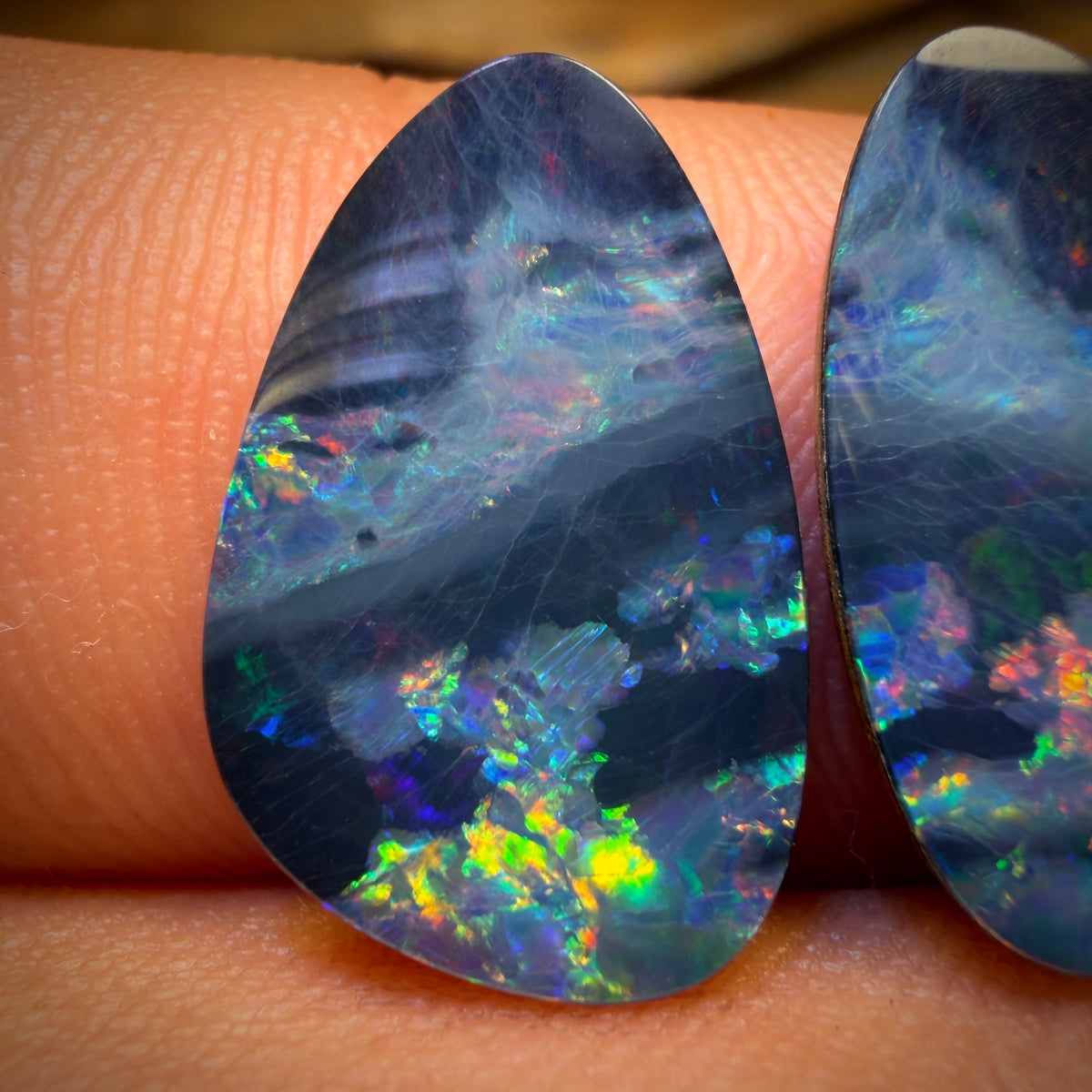 6.2cts - “Tempest” Australian Boulder Opal Doublet Pair
