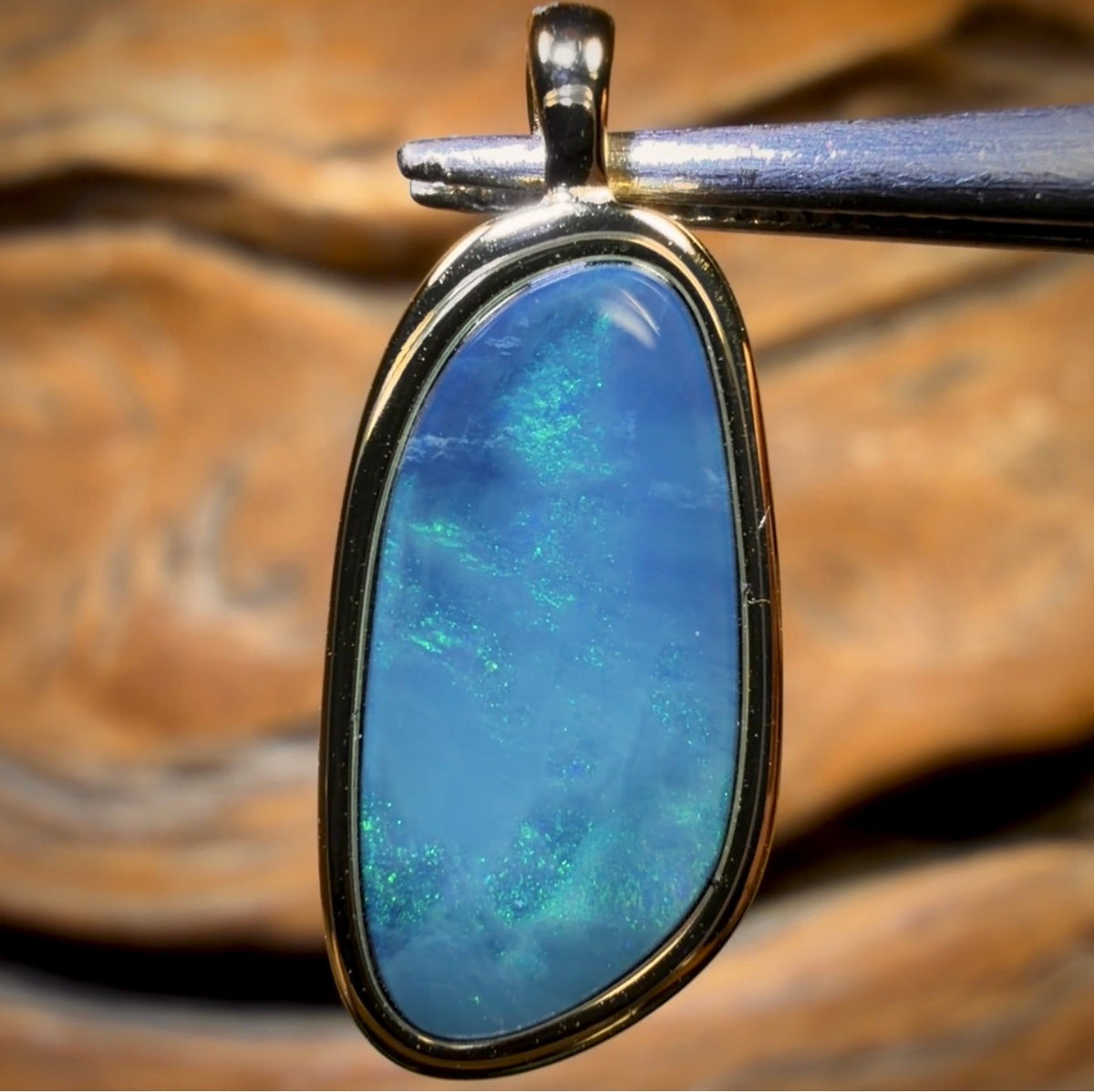 Sterling Silver - Queensland Boulder Opal Doublet Pendant