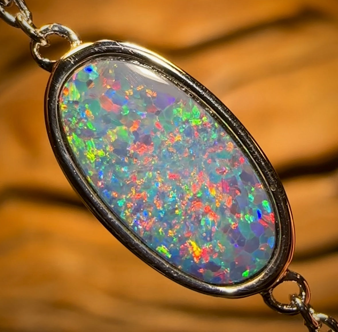 ALL NEW Sterling Silver - Australian Boulder Doublet Opal Bracelet