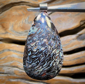 Awesome Solid Queensland Boulder Opal Pendant Black Tribal Magic