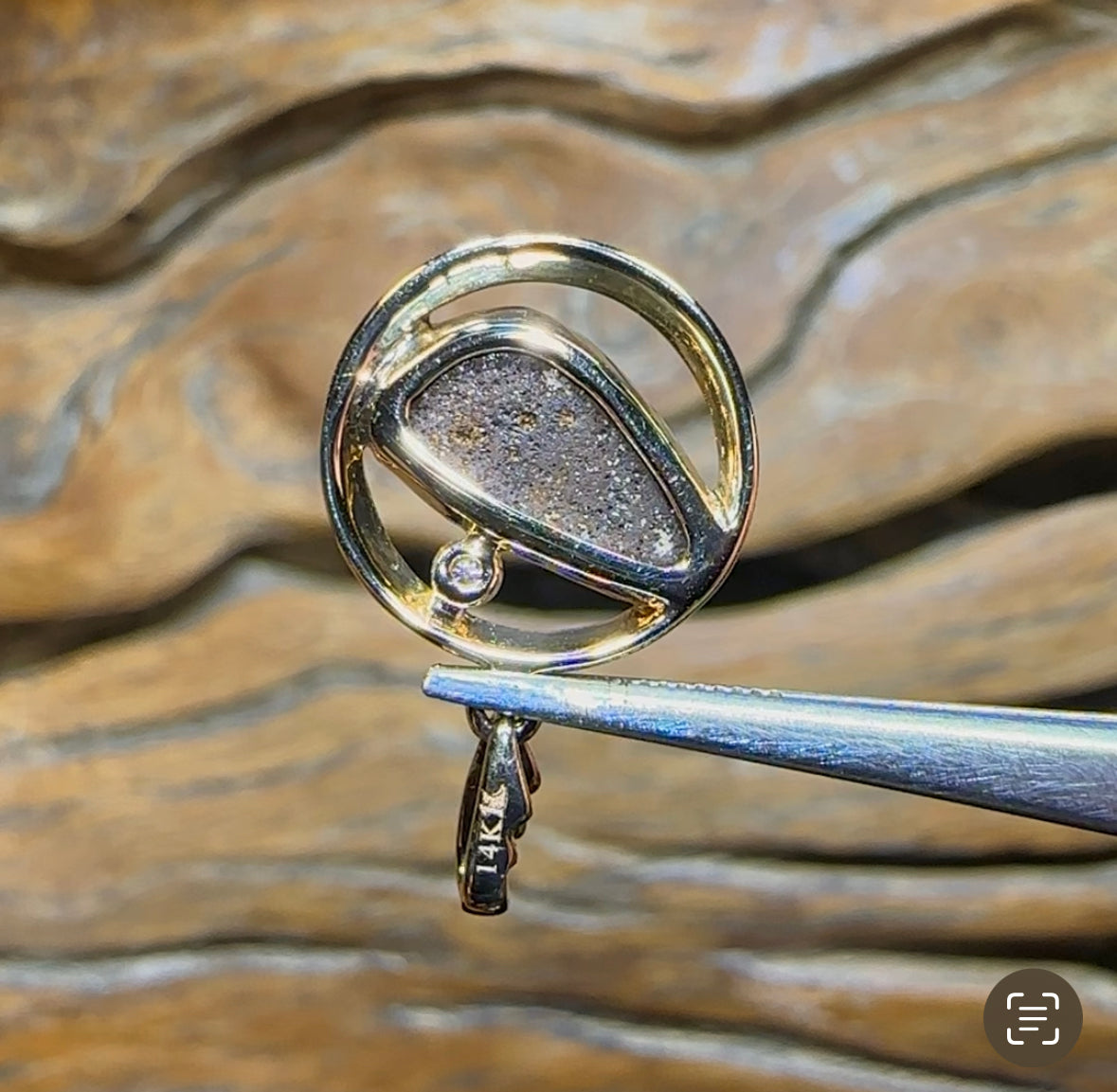 14k Gold - Queensland Boulder Doublet Opal Pendant with Diamond - Opal Whisperers