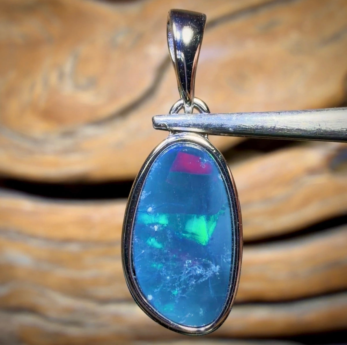 🔒Sterling Silver - WHOLESALE 9 PIECE PENDANT PARCEL. Australian Boulder Opal Doublet Jewellery