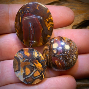 130.8cts - 3x Australian Tribal Boulder Opal’s. Wholesale Dealers Parcel