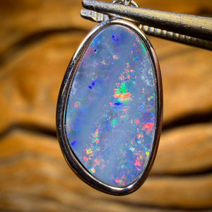 Half Price Card! Sterling Silver - Queensland Boulder Opal Doublet Pendant