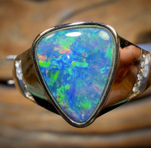14k Gold - Solid Queensland Boulder Opal Ring