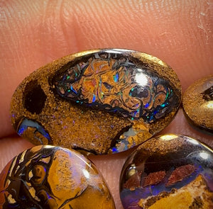 🔒36.7cts - 5x Finished Tribal Queensland Boulder Opals. Wholesale Parcel