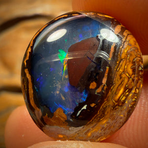 18.4cts - Super Rare Black Yowah Nut Crystal Centre Opal. Australian Boulder Opal