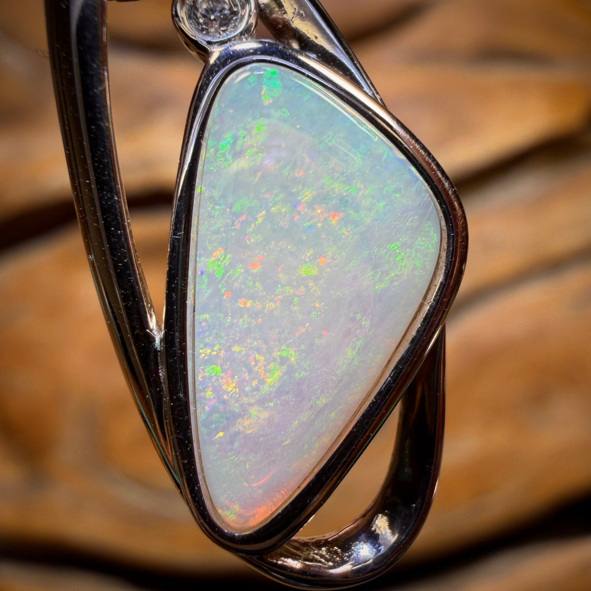 Sterling Silver - Solid South Australian Crystal Opal Pendant