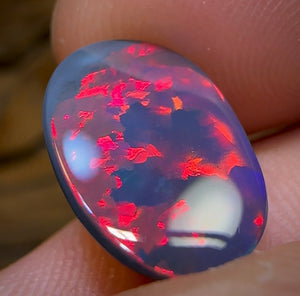 2.45cts I’m On Fire RED ON BLACK Lightning Ridge Black Opal - Opal Whisperers