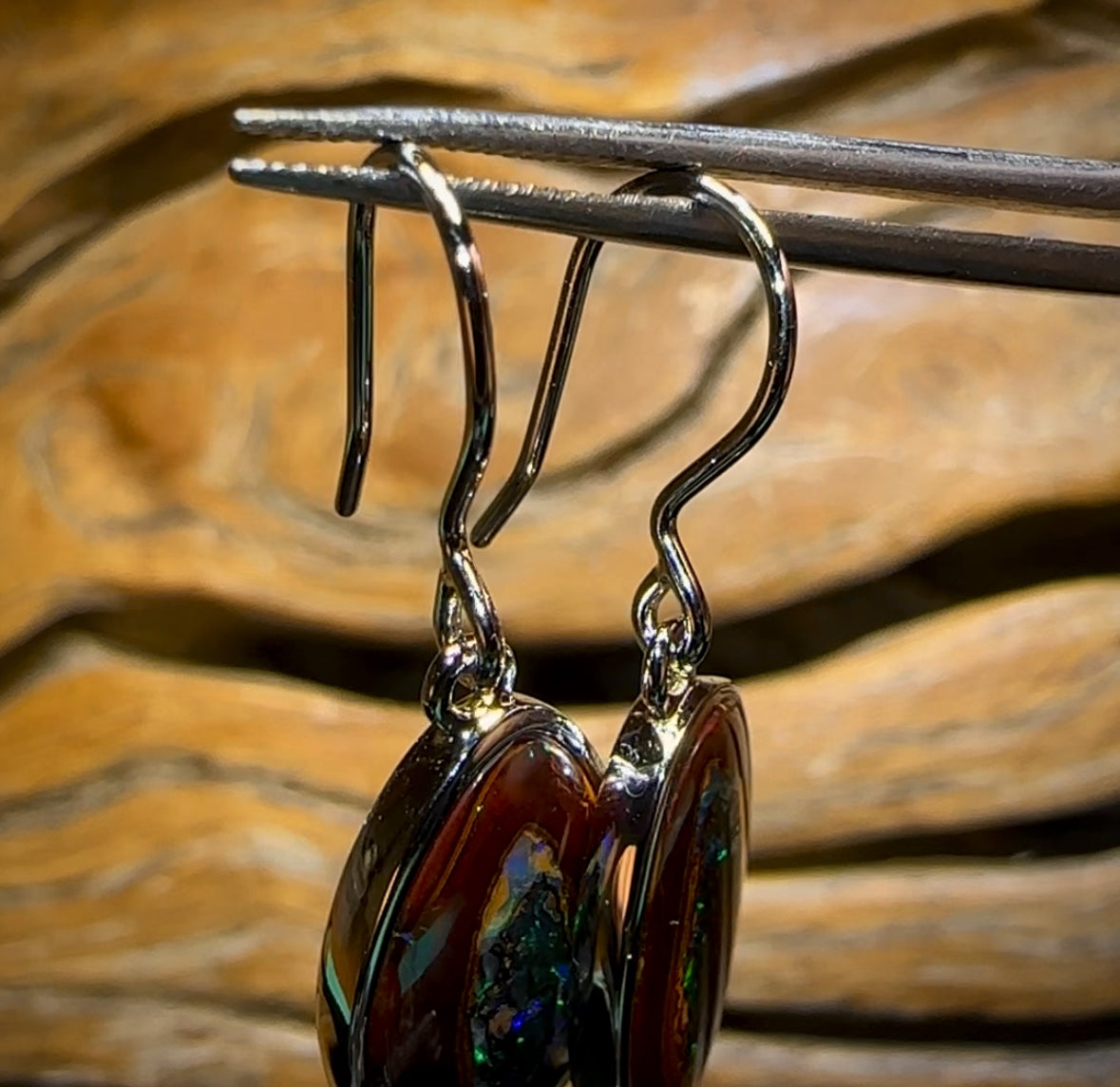 Sterling Silver - Yowah Nut Kernel Opal Earrings - Setting Free!