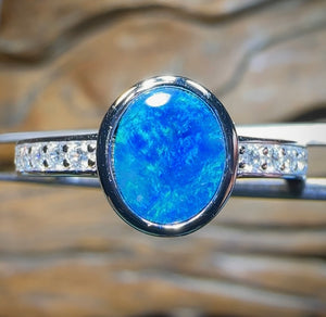 St. Silver - Queensland Boulder Opal Doublet Ring - Opal Whisperers