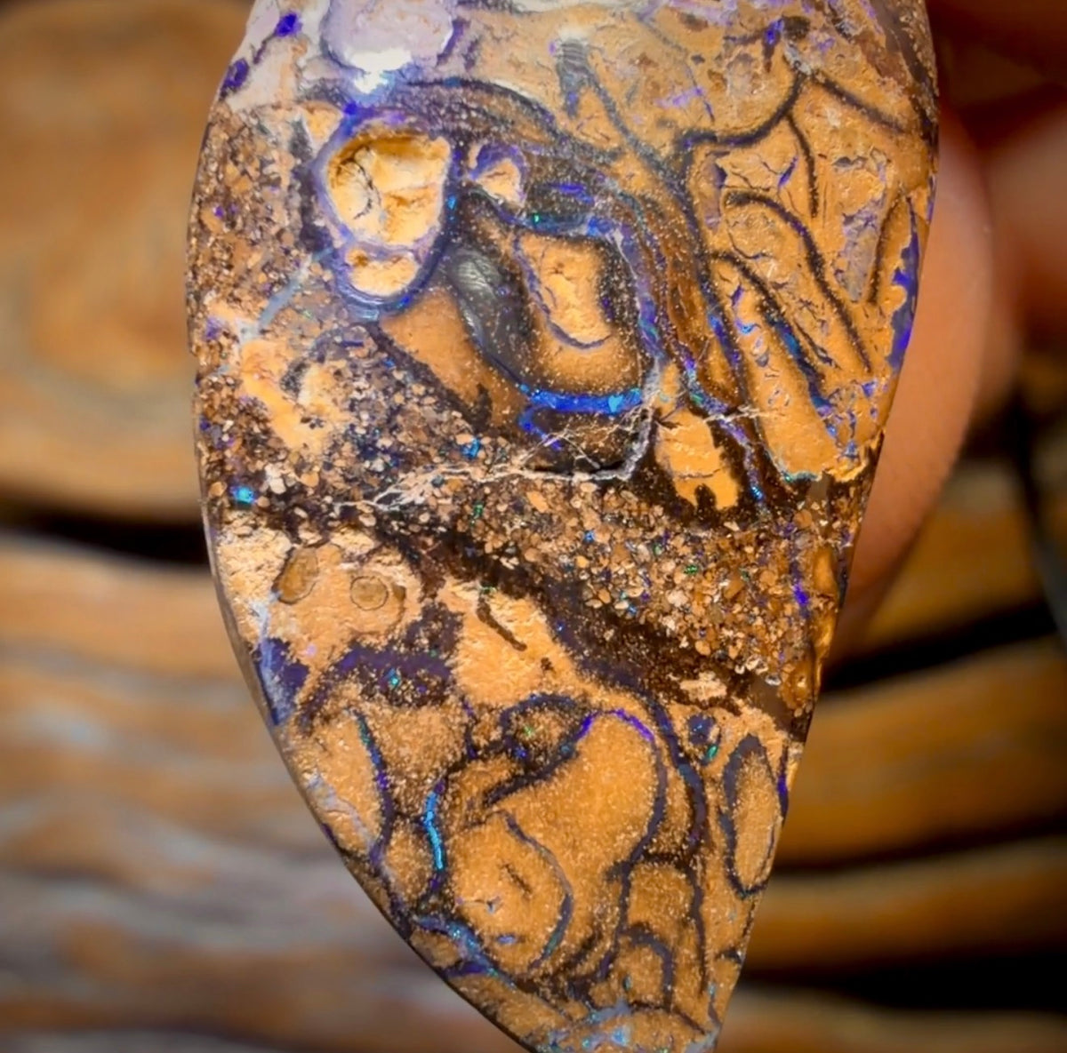 29 x 15mm - Drilled Tribal Queensland Boulder Opal Necklace