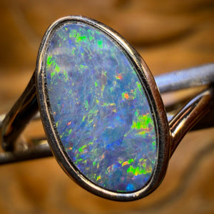 🔨 AUCTION 🔨 Sterling Silver - Queensland Boulder Opal Doublet Ring