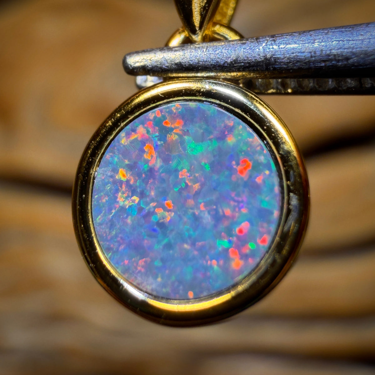 Bargain Card! Sterling Silver Gold Plated - Queensland Boulder Opal Doublet Pendant