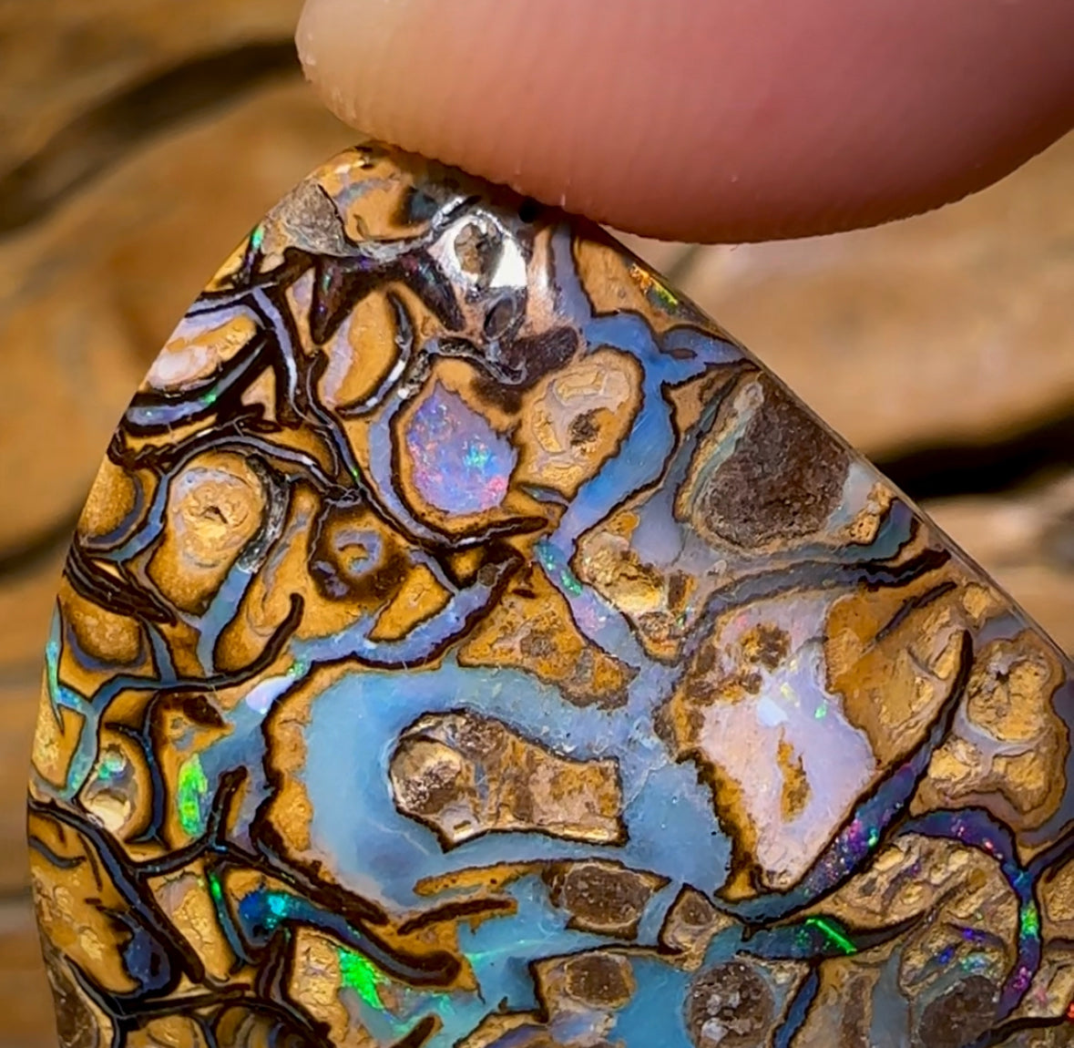 42.7cts - Yowah Nut Tribal Opal. Australian Boulder Opal - Opal Whisperers