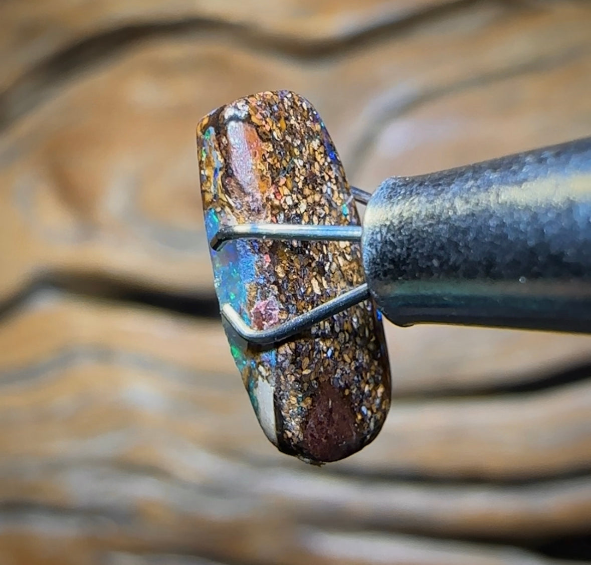 2,15 carats - Magnifique opale scandinave Yowah Nut Pipe, également appelée bleu glacier