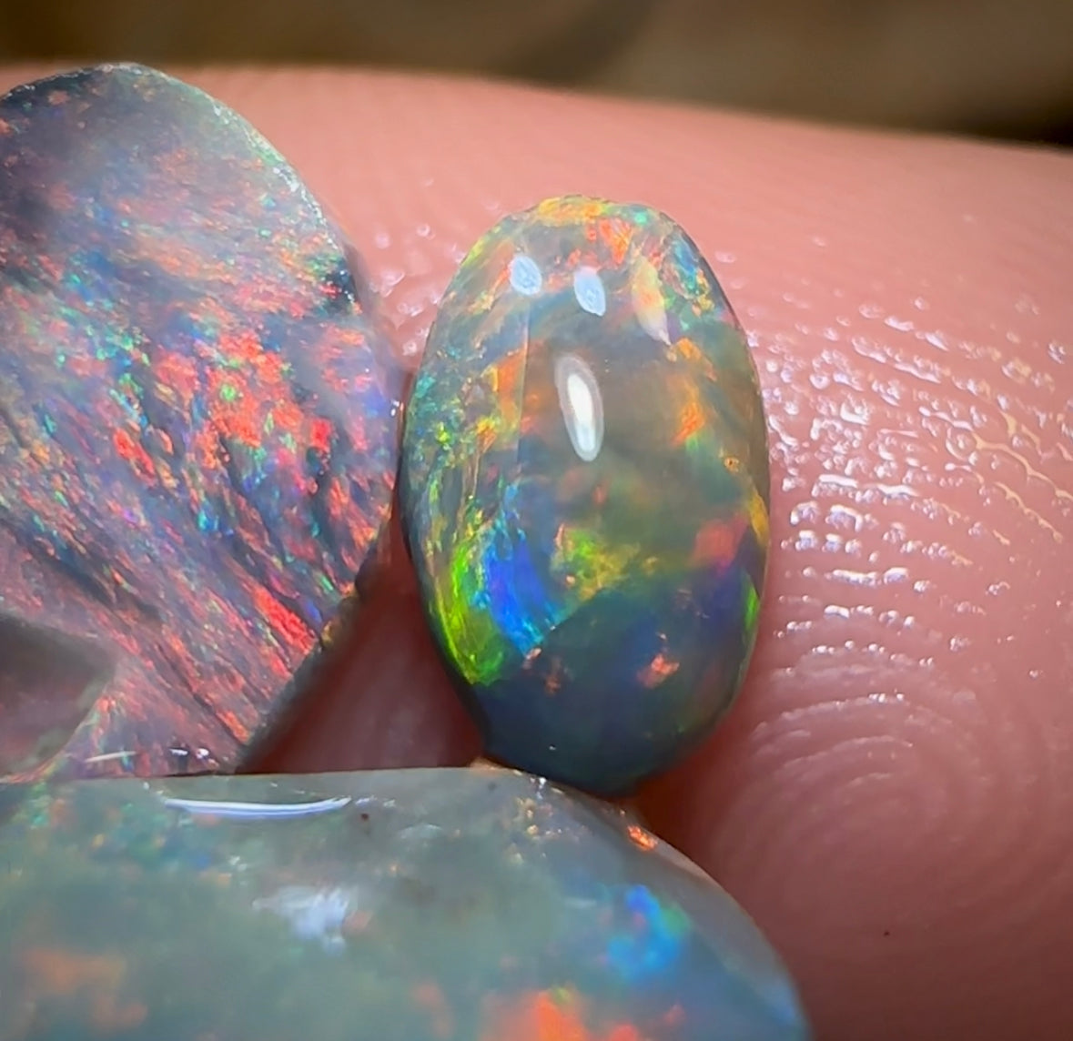 5.25cts - 3x Lightning Ridge Light and Dark Opal Rubs Parcel - Opal Whisperers