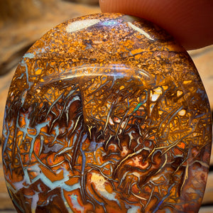 86.1cts - Queensland Boulder Opal Tribal Pattern Picture Stone