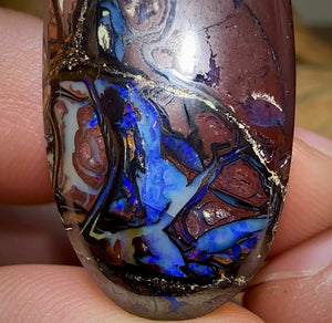 97.4cts - Koroit Nut Opal Pair. TRIBAL PATTERN