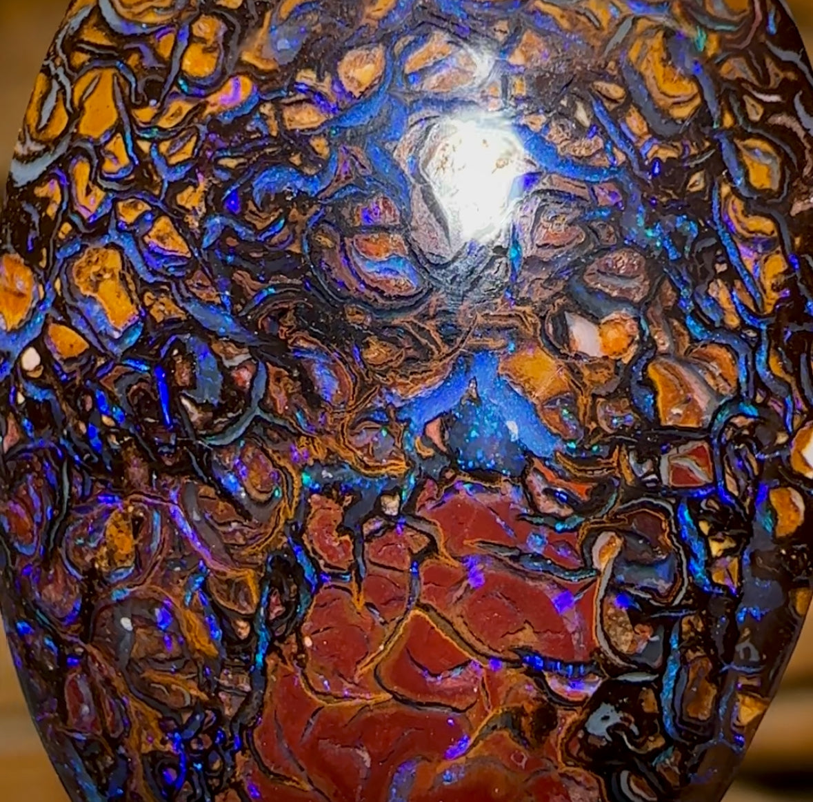 16.2cts - Tribal Australian Boulder Opal from Yowah. Double Sided