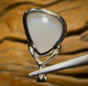 14k “The Artist’s Garden at Giverny” White Gold - Solid South Australian Dark Opal Pendant
