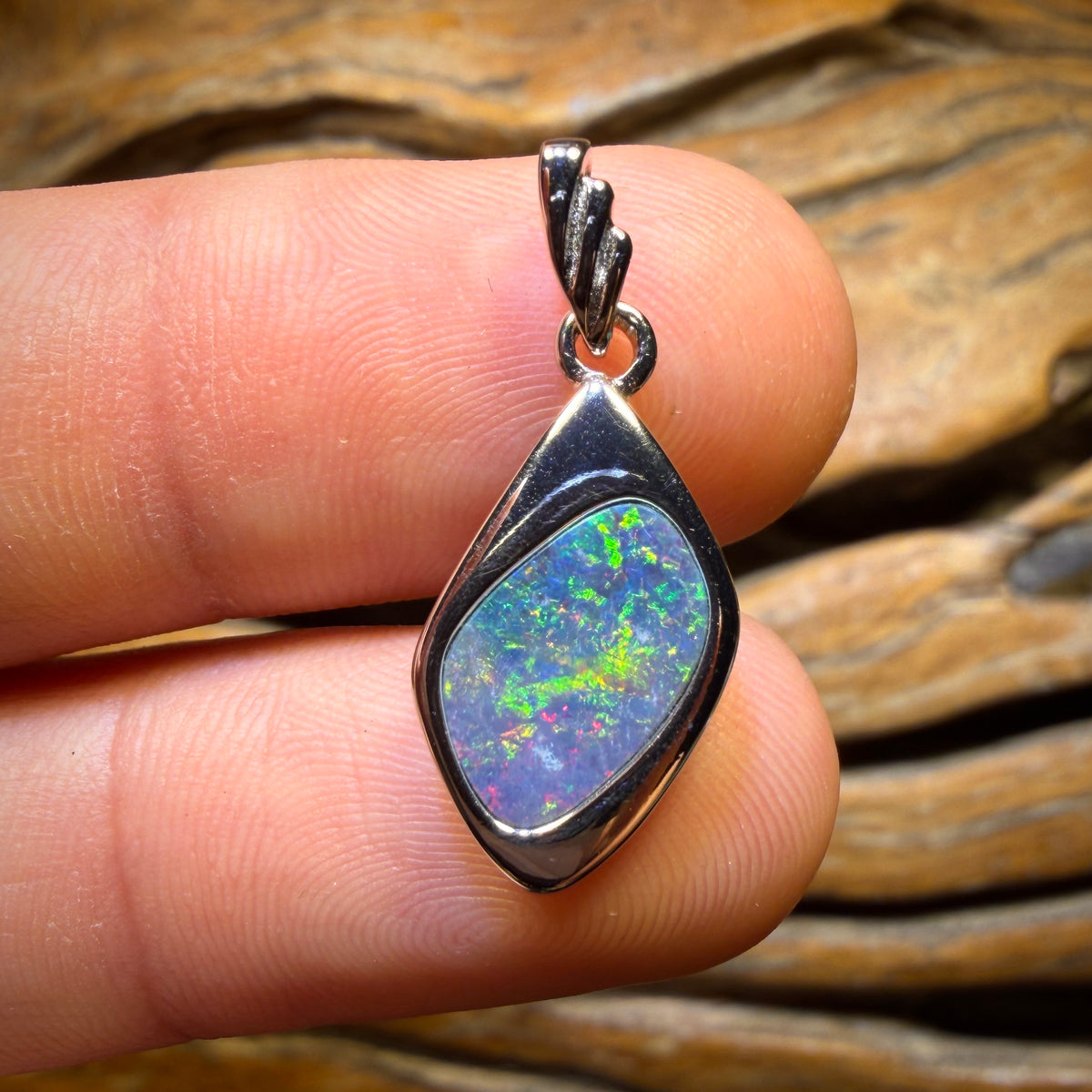 Sterling Silver - Queensland Boulder Opal Doublet Pendant