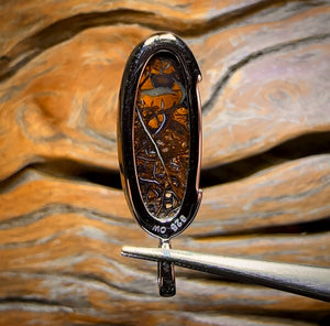 Daddy Dreamtime Sterling Silver - UNISEX Solid Top Tribal Boulder Opal Pendant