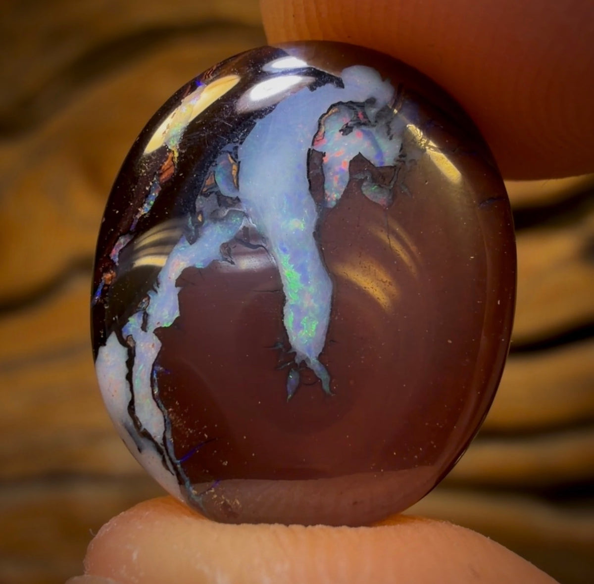 13.7cts - Australian Boulder Opal from Koroit. Double Sided