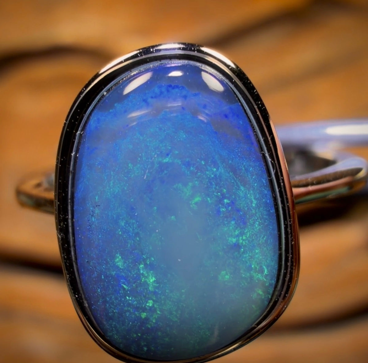 Sterling Silver - Queensland Boulder Opal Doublet Ring