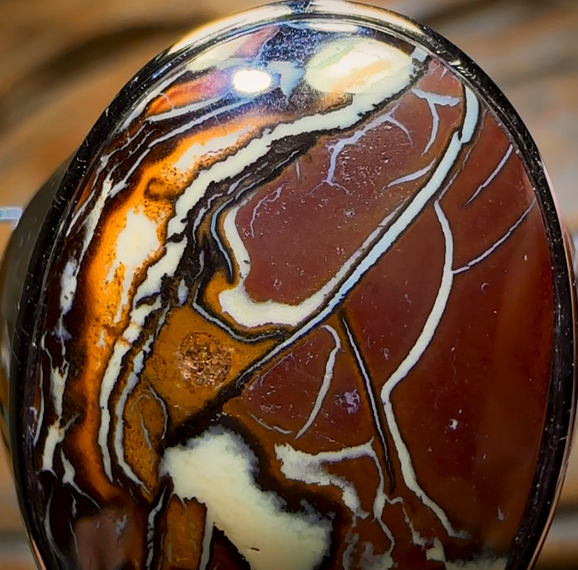 XL DADDY Sterling Silver - Large Solid Tribal Boulder Opal Ring. Unisex