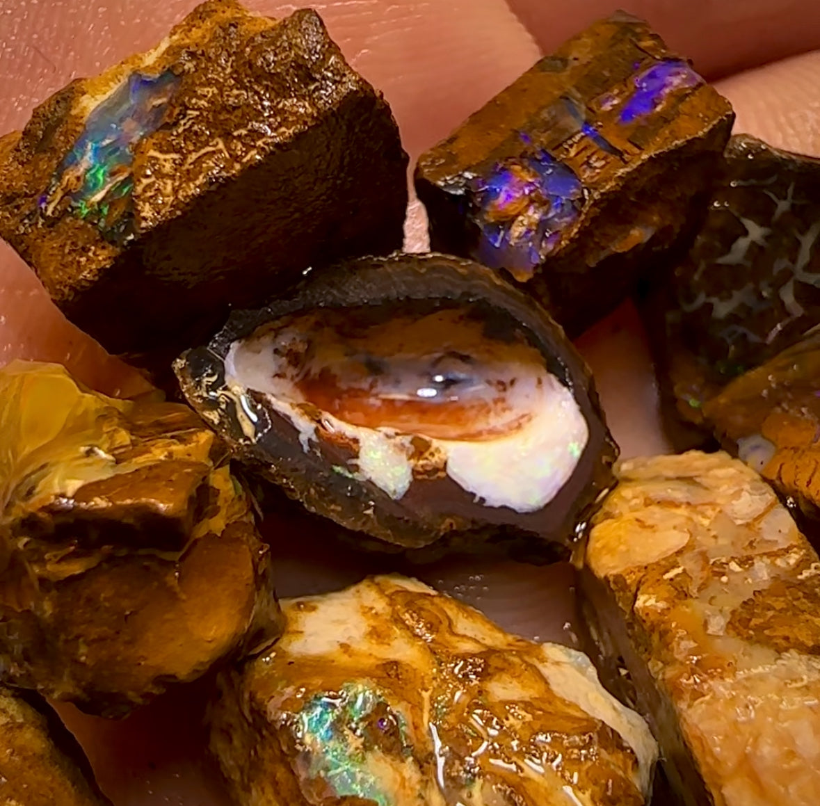 152.1cts - 15x Yowah Nut Rough Opal Parcel. Australian Boulder Opal BARGAIN