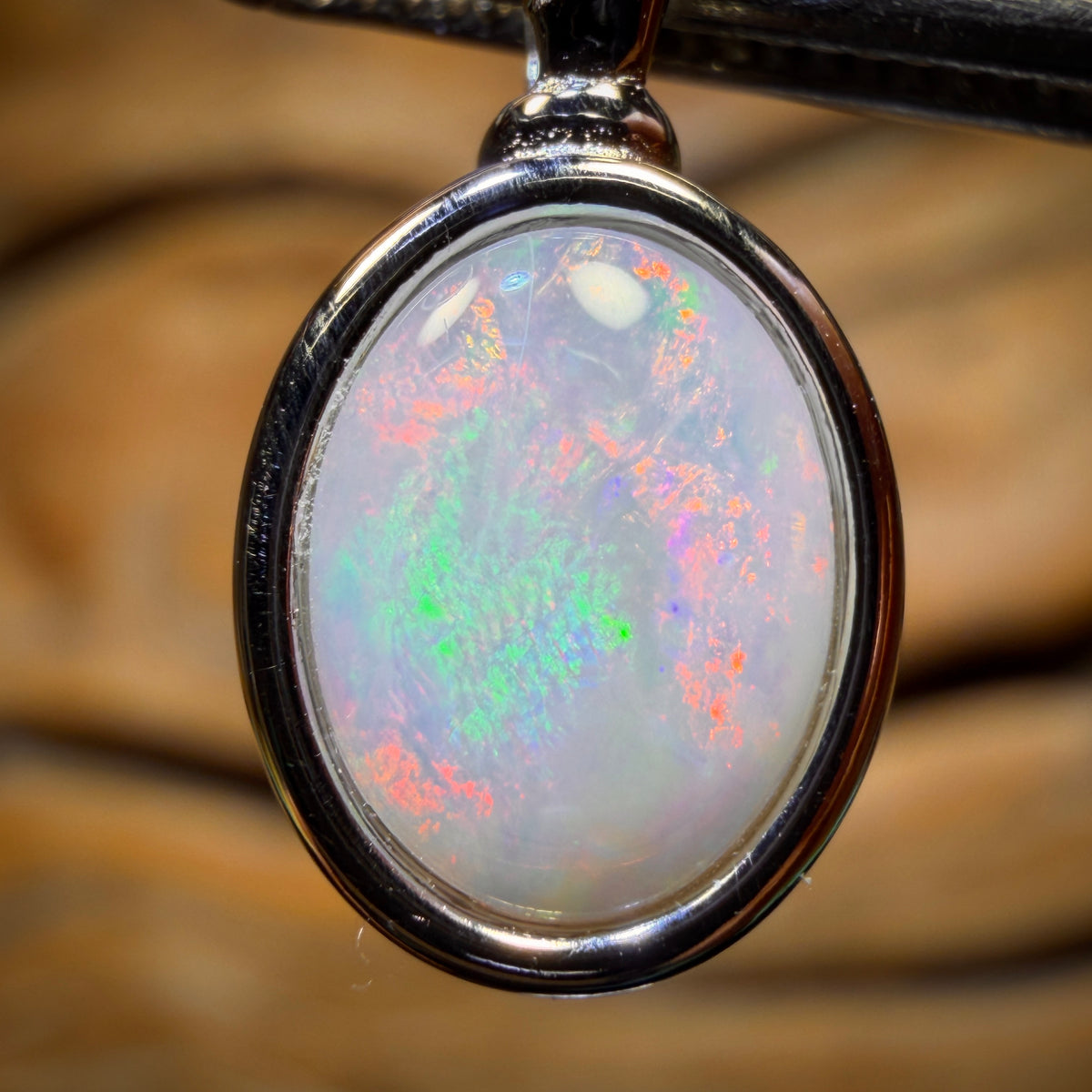 WILDCARD! Sterling Silver - Solid South Australian Crystal Opal Pendant