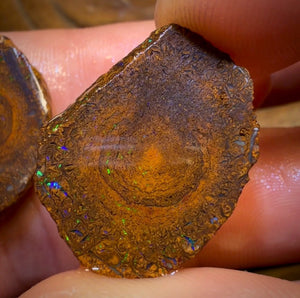 TGIF 32cts - Tribal Yowah Nut Opal Rough Pair. Australian Opal