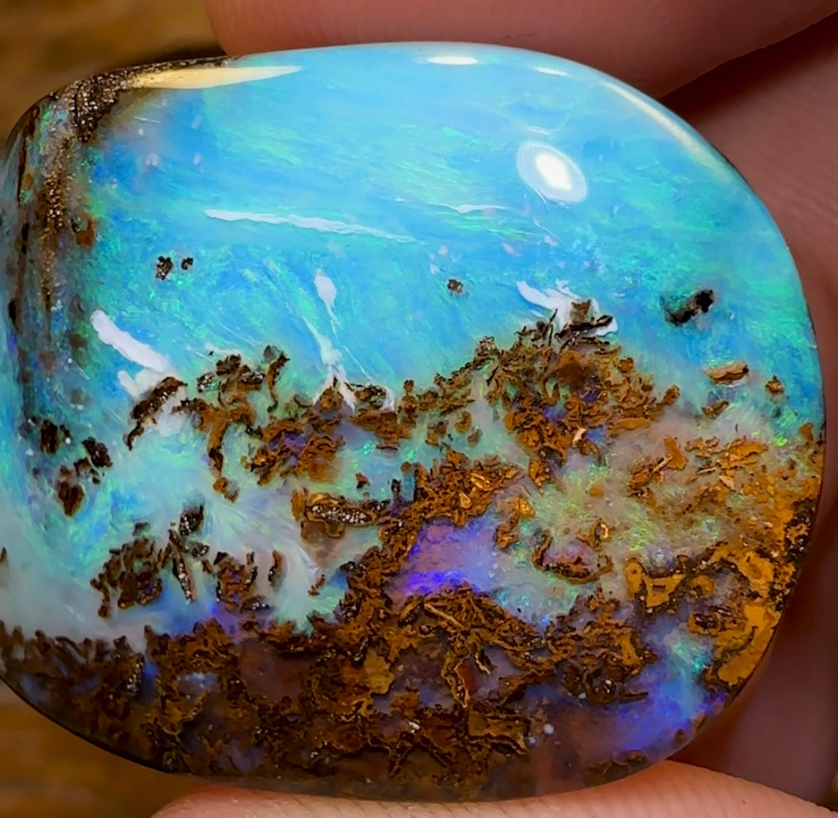 75.9cts - Australian Boulder Seam Opal. Gorgeous Reef Pattern - Opal Whisperers