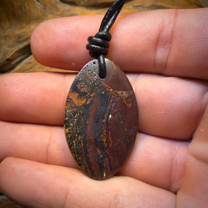 37 x 23mm - Drilled Tribal Queensland Boulder Opal Necklace