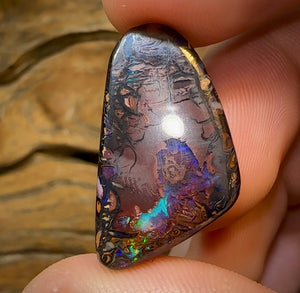 29.2cts - Australian Boulder Opal. Dark Tribal Pattern