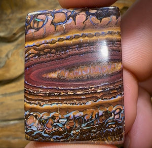 133.5cts - Double Sided Australian Boulder Opal. Tribal Pattern - Opal Whisperers