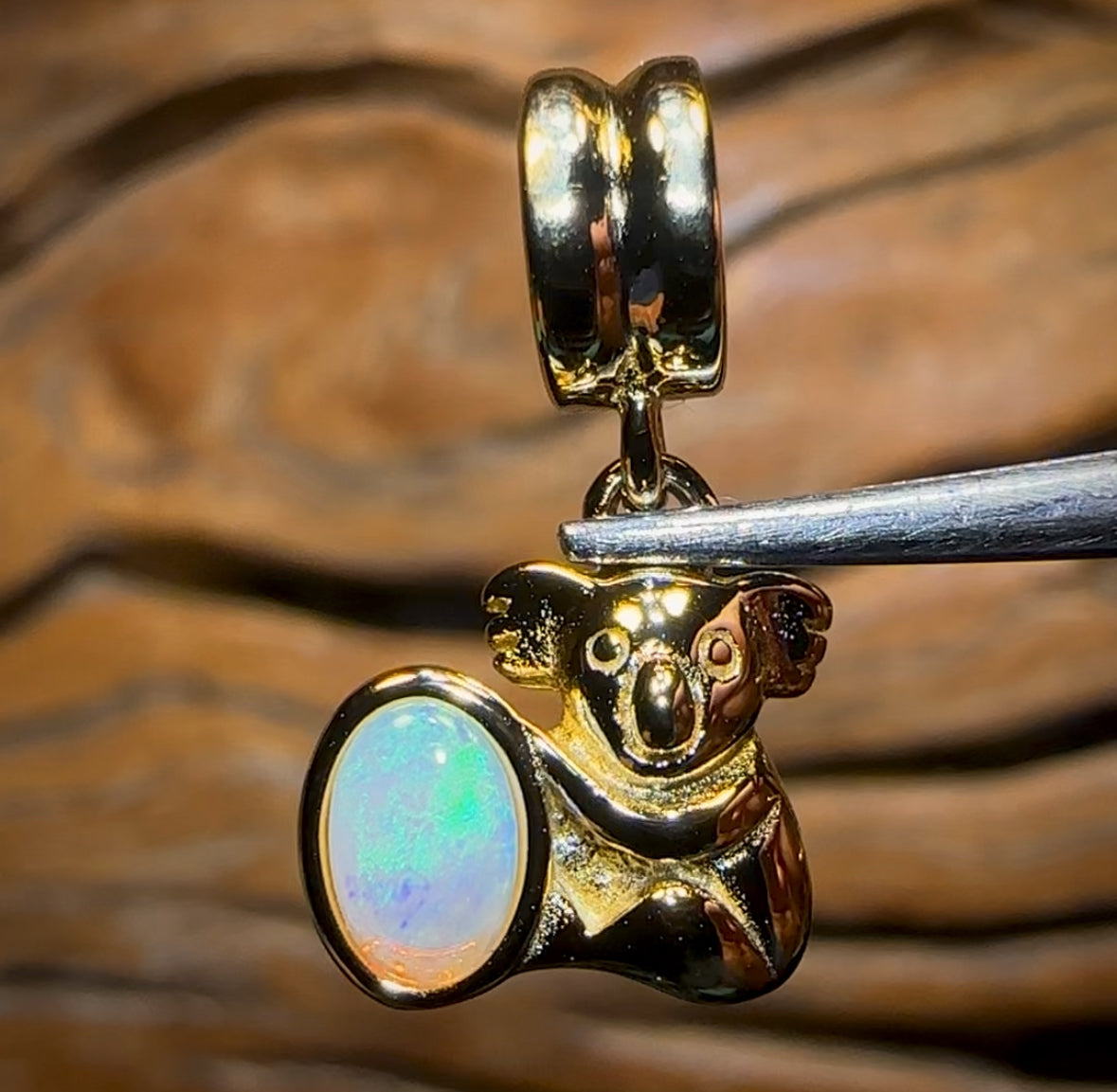 Sterling Silver - Solid South Australian Crystal Opal Pendant / Bracelet Charm