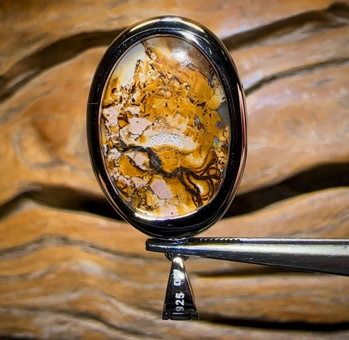 Sterling Silver - Tribal Queensland Boulder Opal Pendant BARGAIN