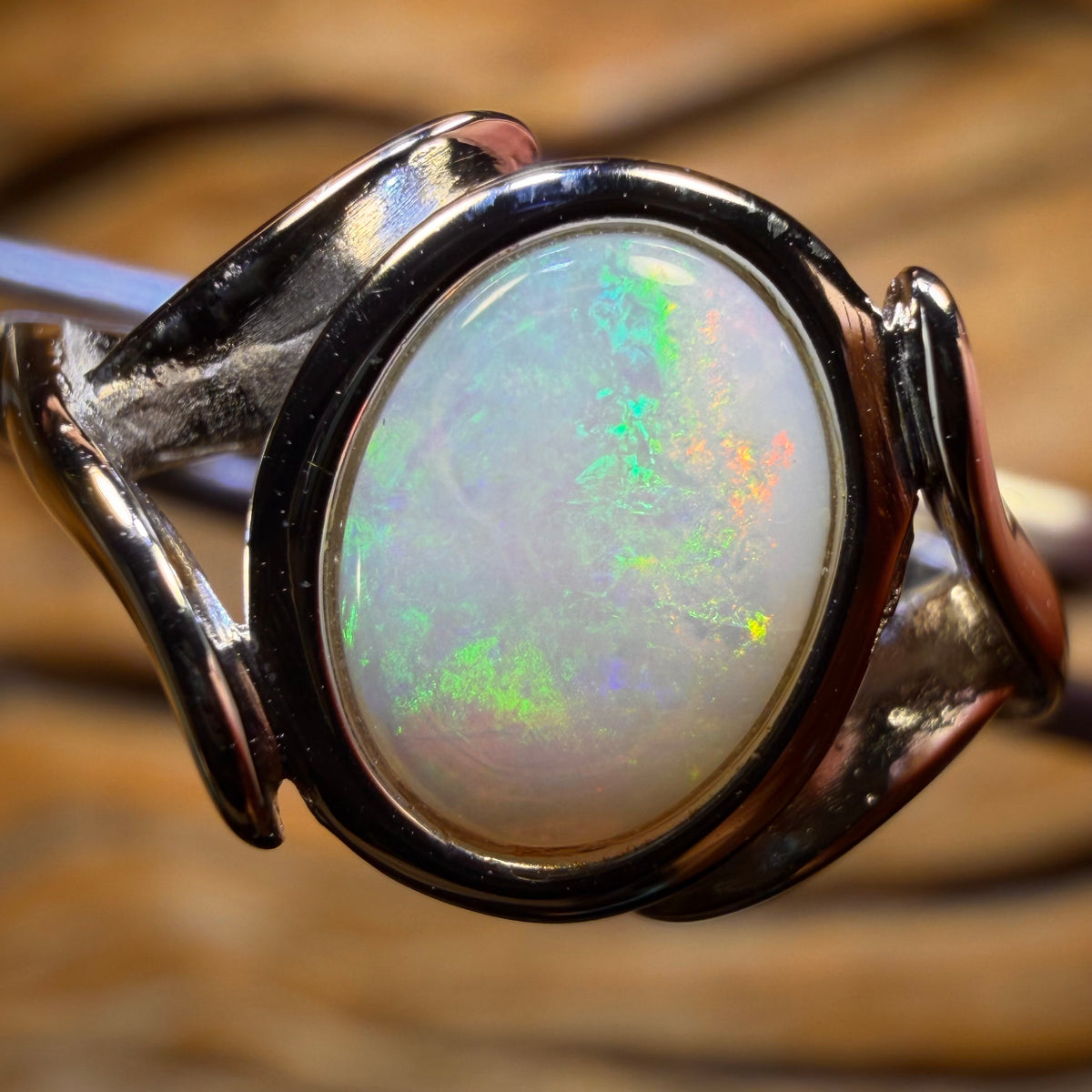 Sterling Silver - South Australian Crystal Opal Ring